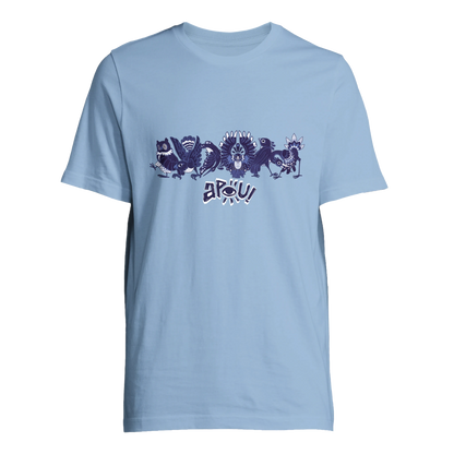 T-shirt au design d'APOU SHINY – Famille des Oiseaux en Clan - un jeu de cartes familial plein de malice et de stratégie - Editeur : NO ONE GAMES