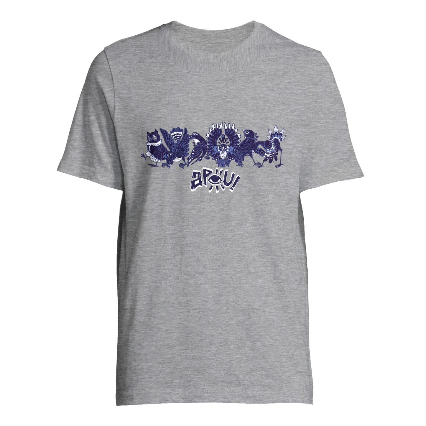 T-shirt au design d'APOU SHINY – Famille des Oiseaux en Clan - un jeu de cartes familial plein de malice et de stratégie - Editeur : NO ONE GAMES