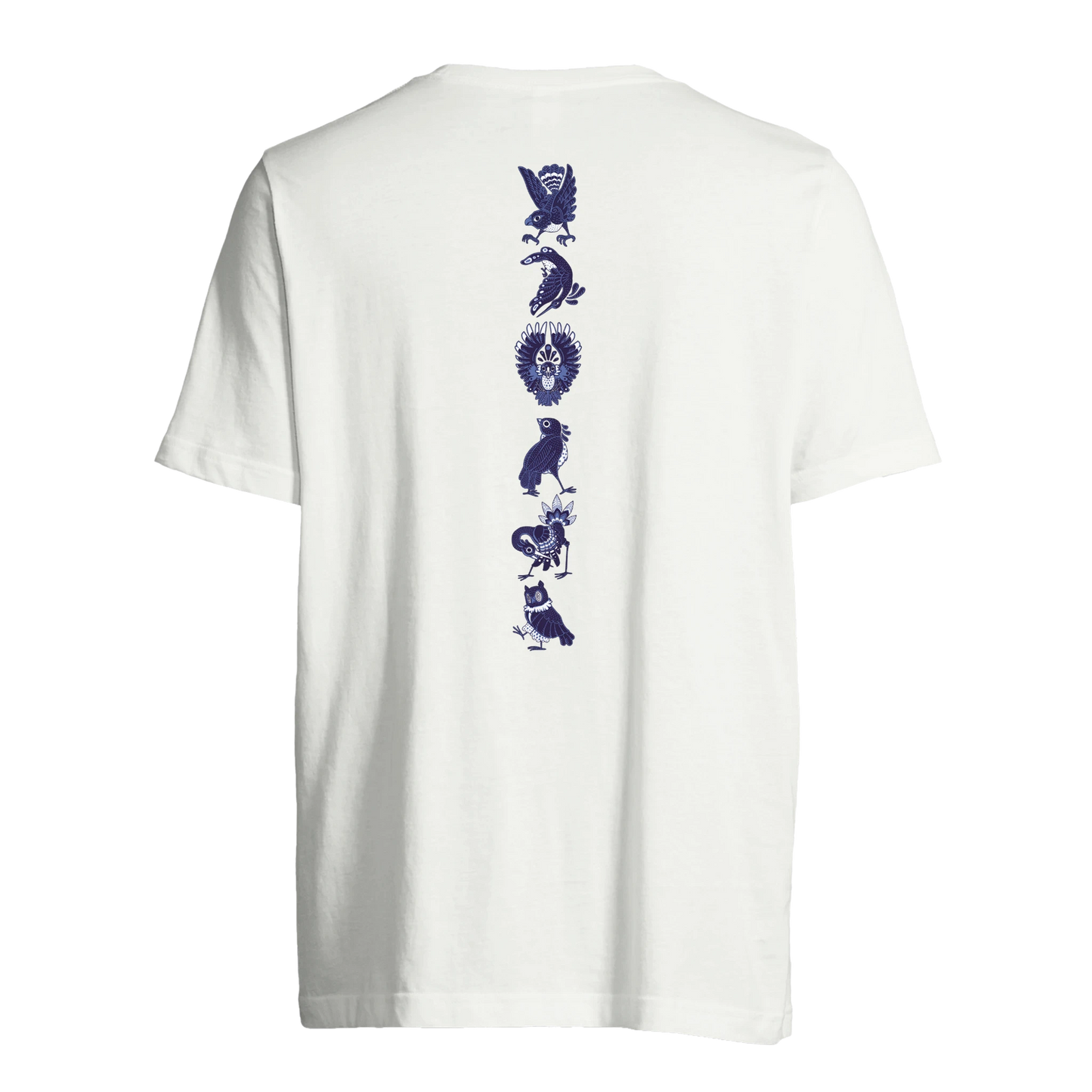 T-shirt au design d'APOU SHINY – Famille des Oiseaux en Totem - un jeu de cartes familial plein de malice et de stratégie - Editeur : NO ONE GAMES