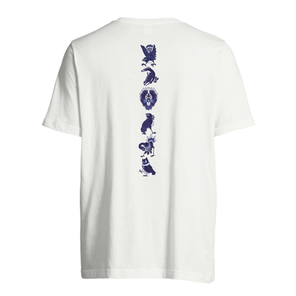 T-shirt au design d'APOU SHINY – Famille des Oiseaux en Totem - un jeu de cartes familial plein de malice et de stratégie - Editeur : NO ONE GAMES