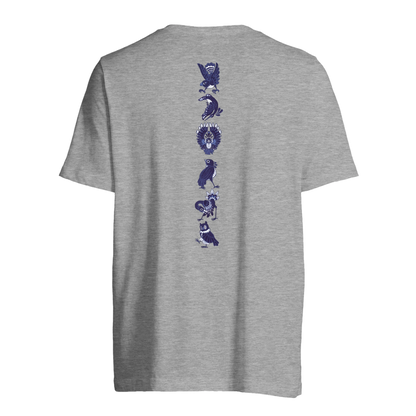 T-shirt au design d'APOU SHINY – Famille des Oiseaux en Totem - un jeu de cartes familial plein de malice et de stratégie - Editeur : NO ONE GAMES