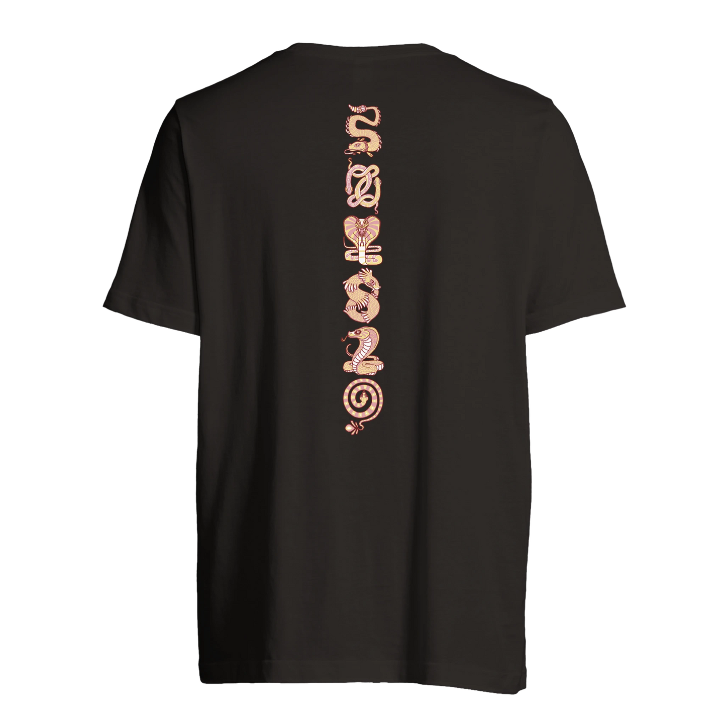 T-shirt au design d'APOU SHINY – Famille des Serpents en Totem - un jeu de cartes familial plein de malice et de stratégie - Editeur : NO ONE GAMES