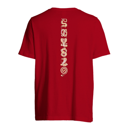 T-shirt au design d'APOU SHINY – Famille des Serpents en Totem - un jeu de cartes familial plein de malice et de stratégie - Editeur : NO ONE GAMES