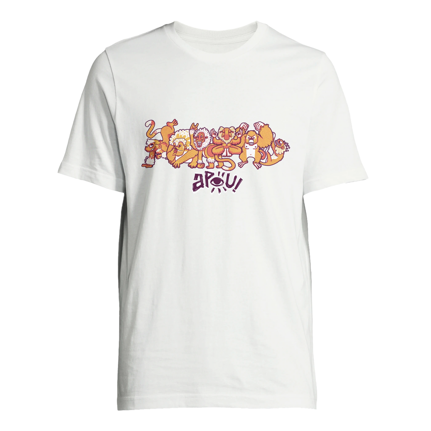 T-shirt au design d'APOU SHINY – Famille des Singes en Clan - un jeu de cartes familial plein de malice et de stratégie - Editeur : NO ONE GAMES