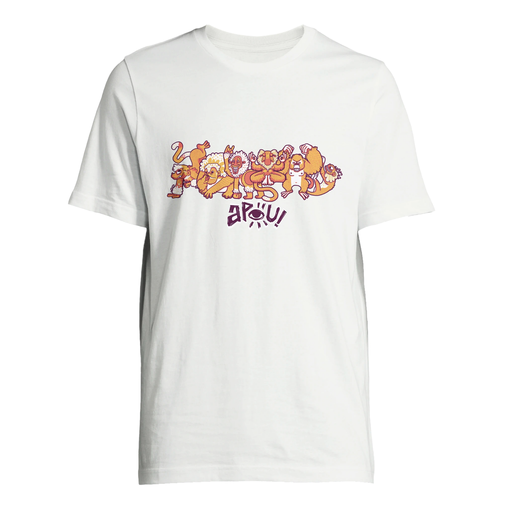 T-shirt au design d'APOU SHINY – Famille des Singes en Clan - un jeu de cartes familial plein de malice et de stratégie - Editeur : NO ONE GAMES