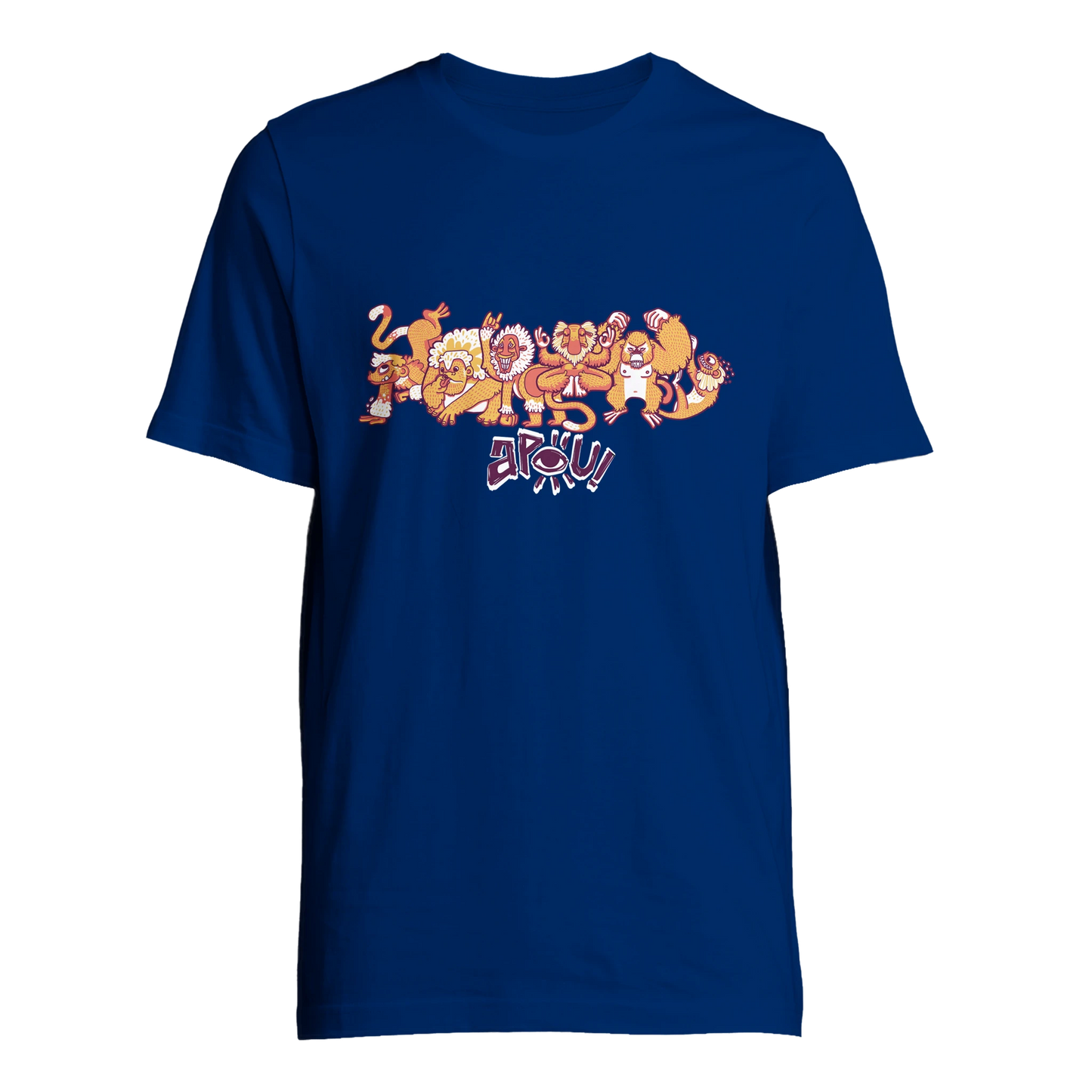 T-shirt au design d'APOU SHINY – Famille des Singes en Clan - un jeu de cartes familial plein de malice et de stratégie - Editeur : NO ONE GAMES