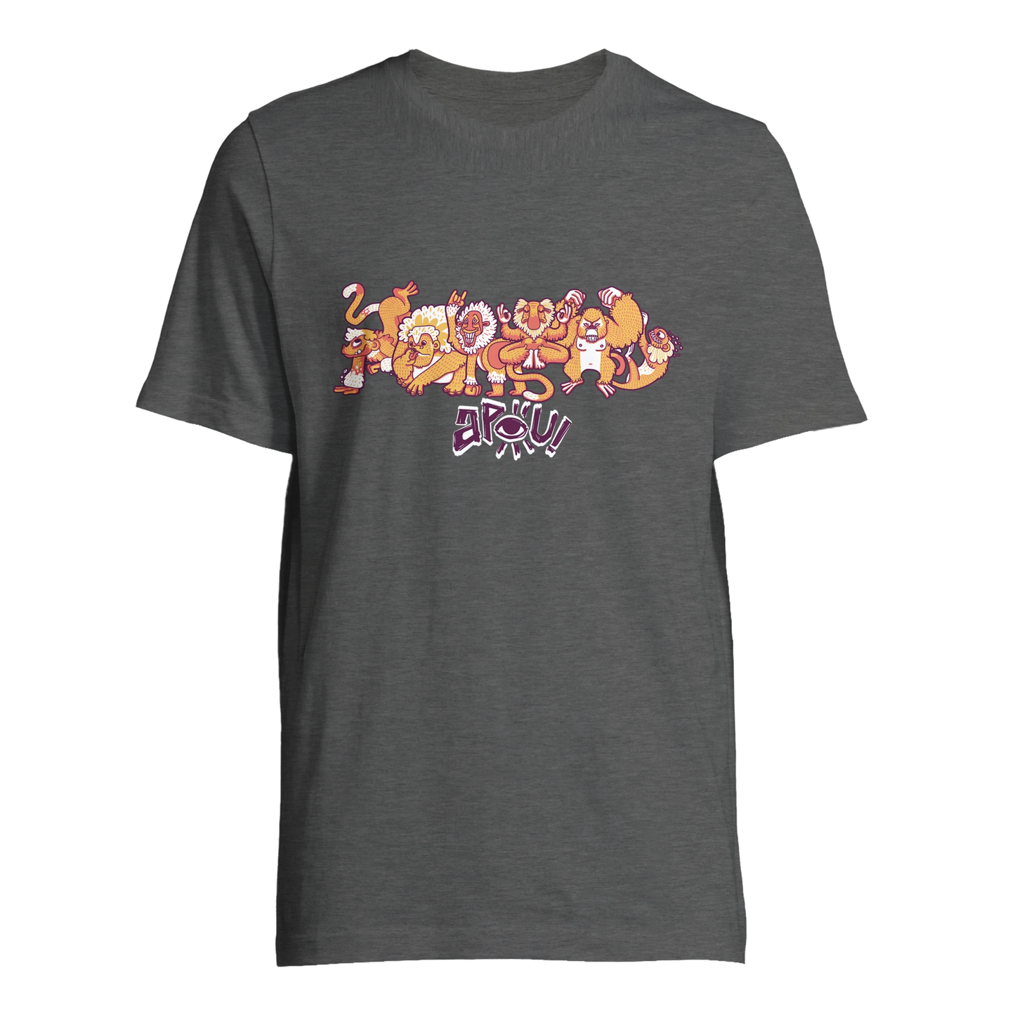 T-shirt au design d'APOU SHINY – Famille des Singes en Clan - un jeu de cartes familial plein de malice et de stratégie - Editeur : NO ONE GAMES