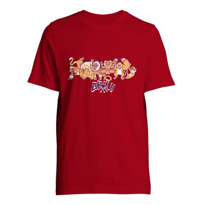 T-shirt au design d'APOU SHINY – Famille des Singes en Clan - un jeu de cartes familial plein de malice et de stratégie - Editeur : NO ONE GAMES
