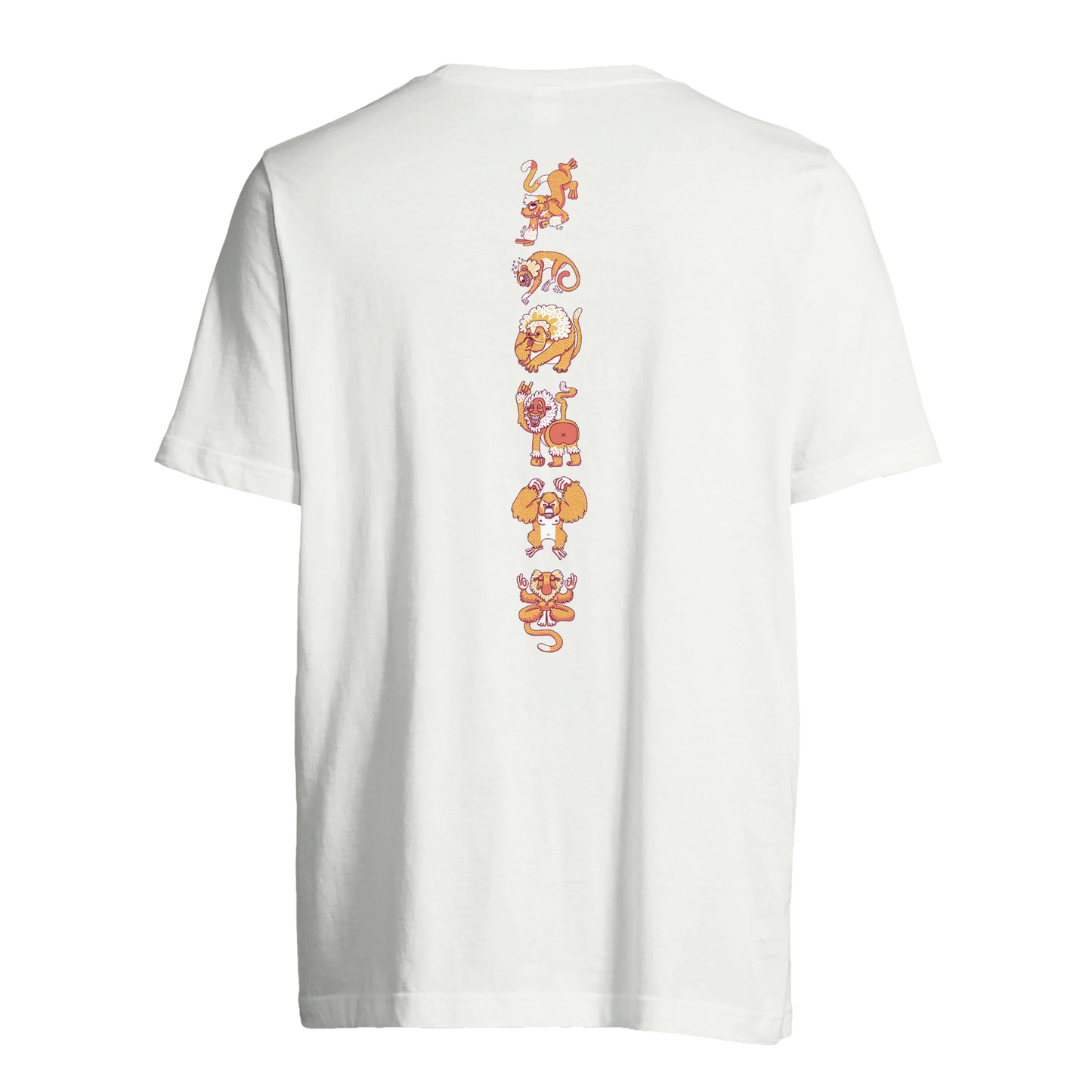 T-shirt au design d'APOU SHINY – Famille des Singes en Totem - un jeu de cartes familial plein de malice et de stratégie - Editeur : NO ONE GAMES