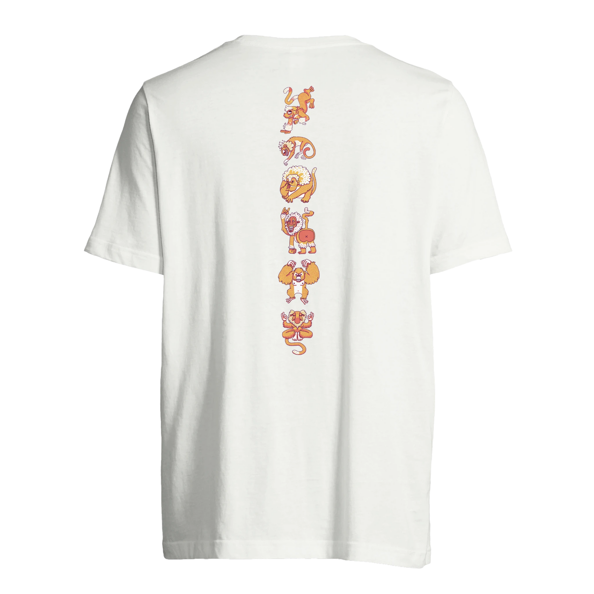 T-shirt au design d'APOU SHINY – Famille des Singes en Totem - un jeu de cartes familial plein de malice et de stratégie - Editeur : NO ONE GAMES