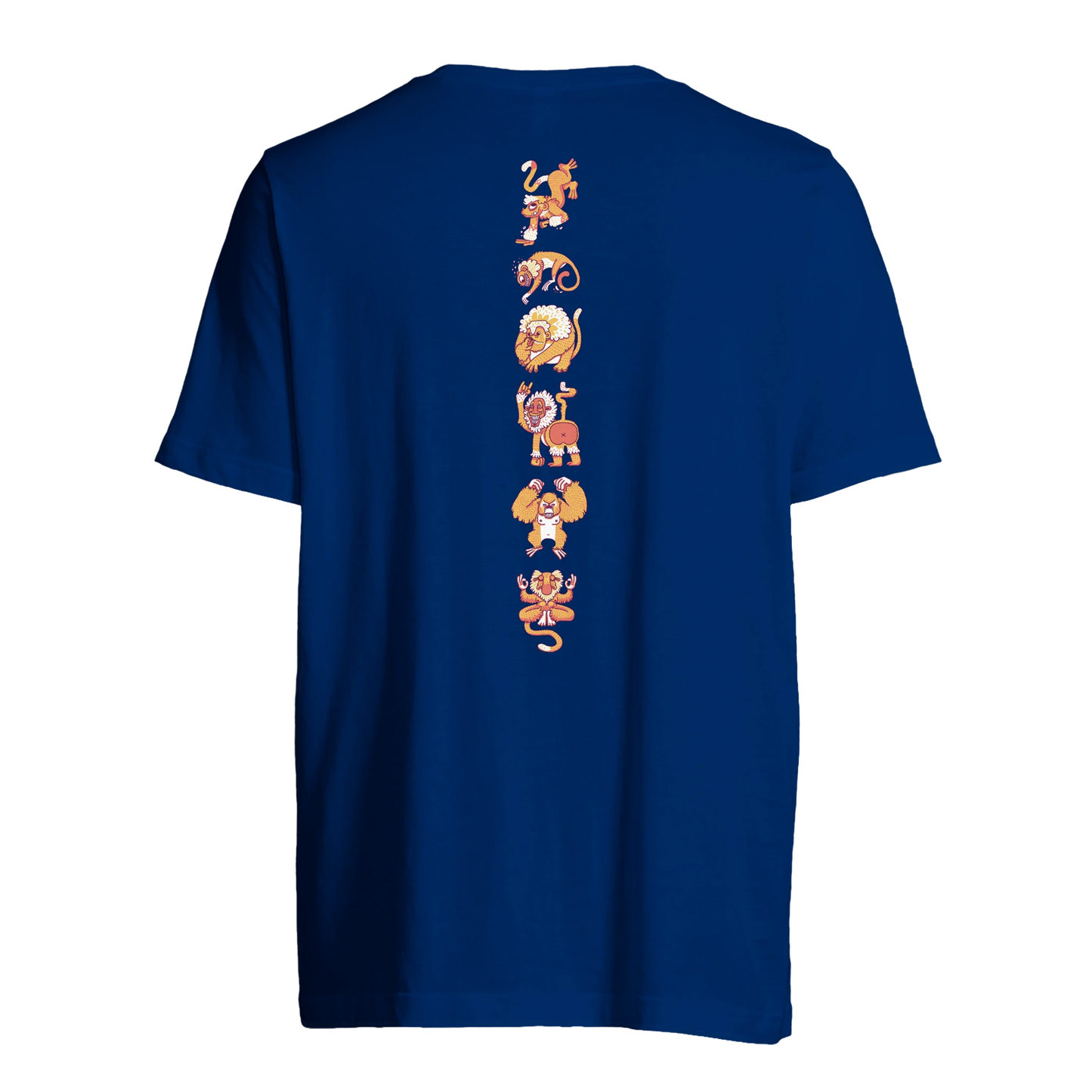 T-shirt au design d'APOU SHINY – Famille des Singes en Totem - un jeu de cartes familial plein de malice et de stratégie - Editeur : NO ONE GAMES