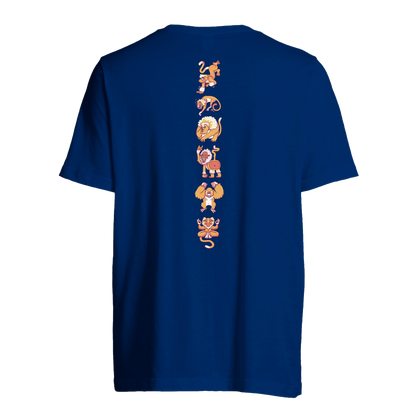 T-shirt au design d'APOU SHINY – Famille des Singes en Totem - un jeu de cartes familial plein de malice et de stratégie - Editeur : NO ONE GAMES