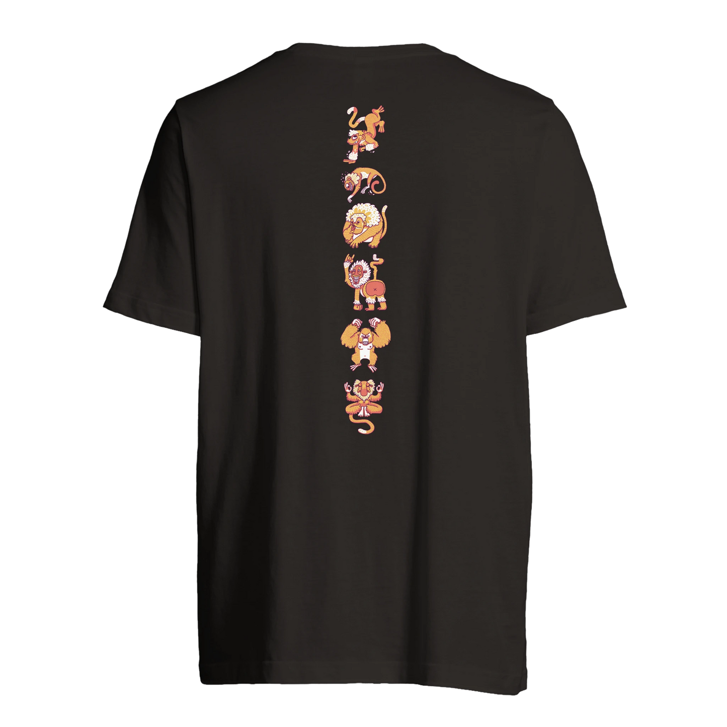 T-shirt au design d'APOU SHINY – Famille des Singes en Totem - un jeu de cartes familial plein de malice et de stratégie - Editeur : NO ONE GAMES