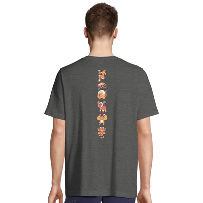 T-shirt au design d'APOU SHINY – Famille des Singes en Totem - un jeu de cartes familial plein de malice et de stratégie - Editeur : NO ONE GAMES