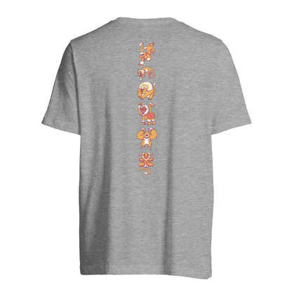 T-shirt au design d'APOU SHINY – Famille des Singes en Totem - un jeu de cartes familial plein de malice et de stratégie - Editeur : NO ONE GAMES