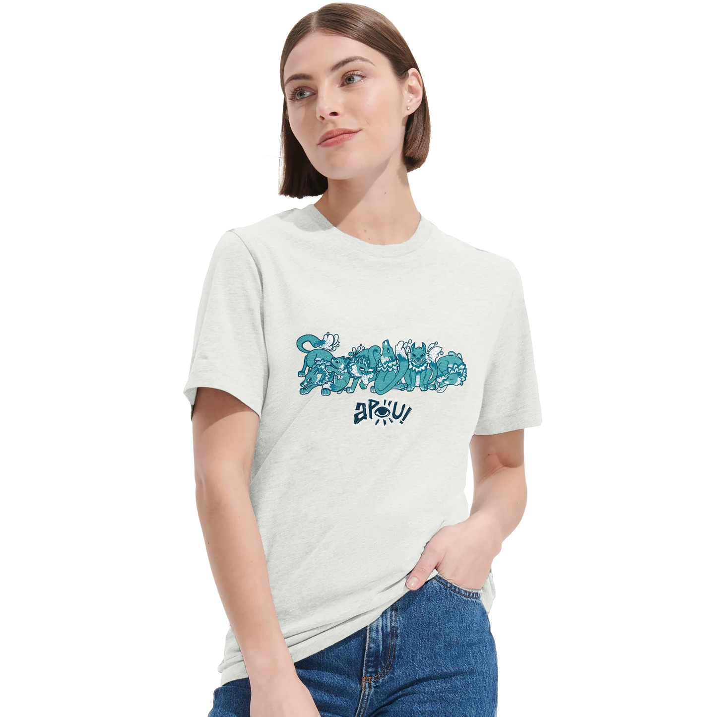 T-shirt au design d'APOU SHINY – Famille des Loups en Clan - un jeu de cartes familial plein de malice et de stratégie - Editeur : NO ONE GAMES