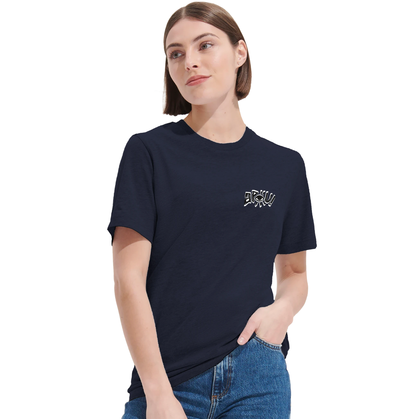 T-shirt au design d'APOU SHINY – Famille des Loups en Totem - un jeu de cartes familial plein de malice et de stratégie - Editeur : NO ONE GAMES