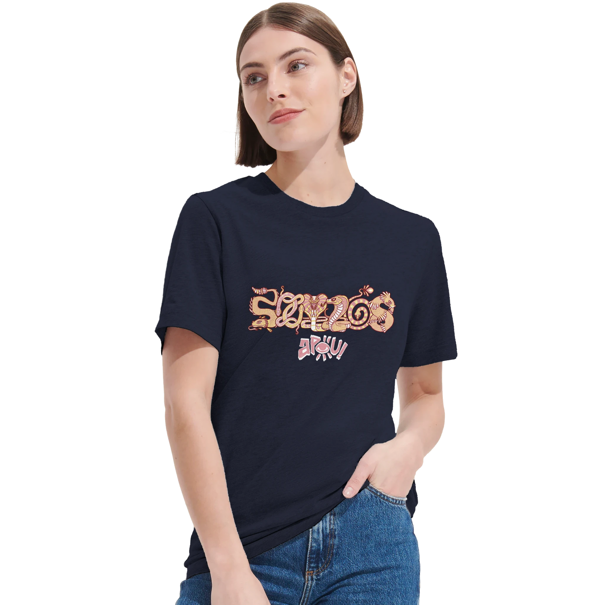 T-shirt au design d'APOU SHINY – Famille des Serpents en Clan - un jeu de cartes familial plein de malice et de stratégie - Editeur : NO ONE GAMES