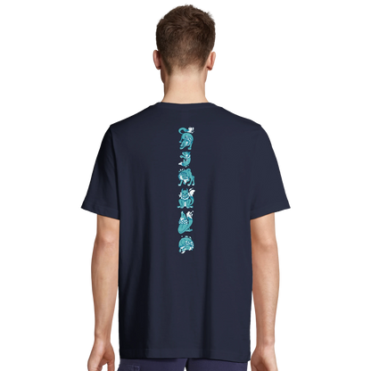 T-shirt au design d'APOU SHINY – Famille des Loups en Totem - un jeu de cartes familial plein de malice et de stratégie - Editeur : NO ONE GAMES