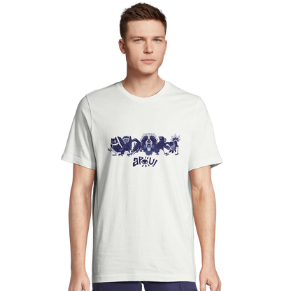 T-shirt au design d'APOU SHINY – Famille des Oiseaux en Clan - un jeu de cartes familial plein de malice et de stratégie - Editeur : NO ONE GAMES