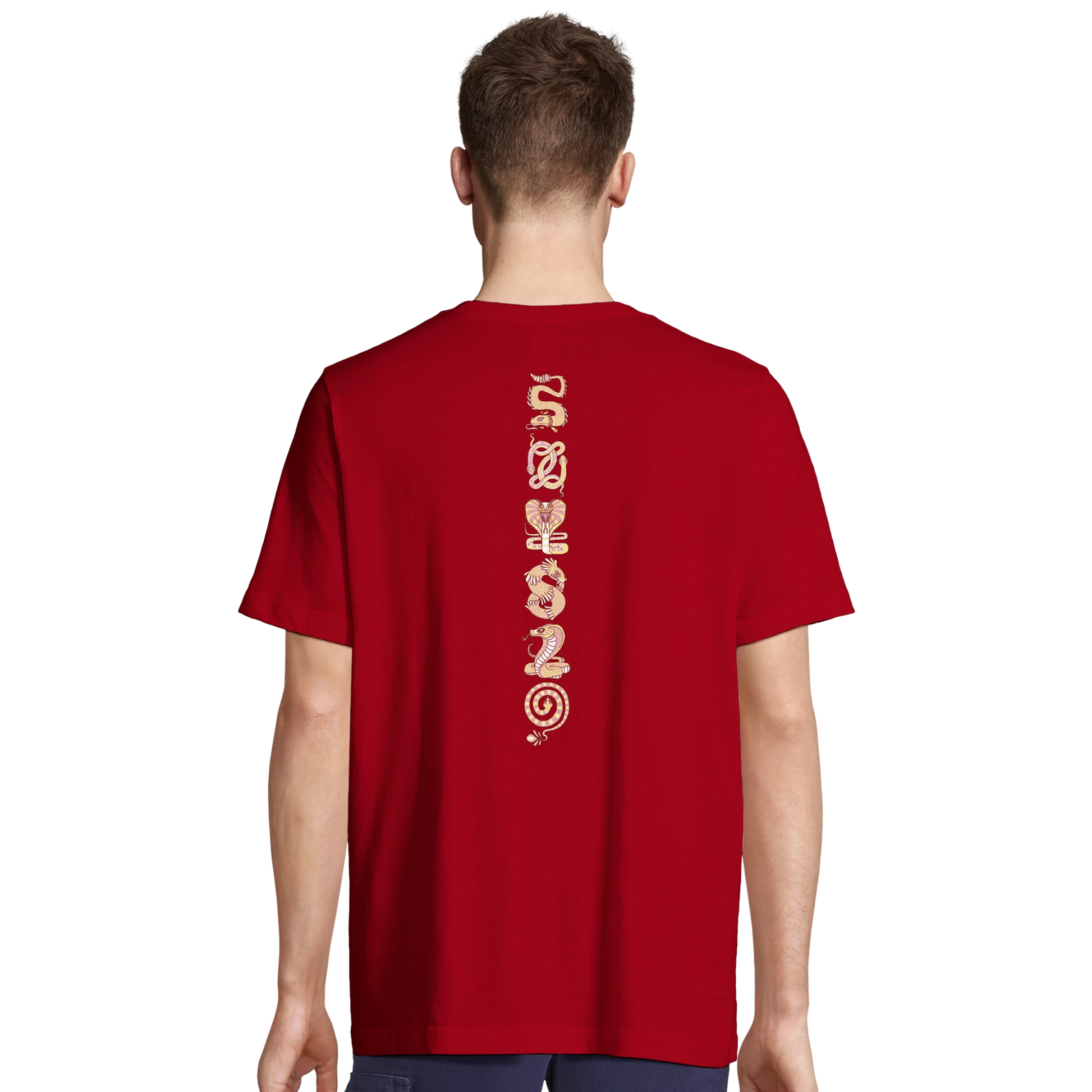 T-shirt au design d'APOU SHINY – Famille des Serpents en Totem - un jeu de cartes familial plein de malice et de stratégie - Editeur : NO ONE GAMES