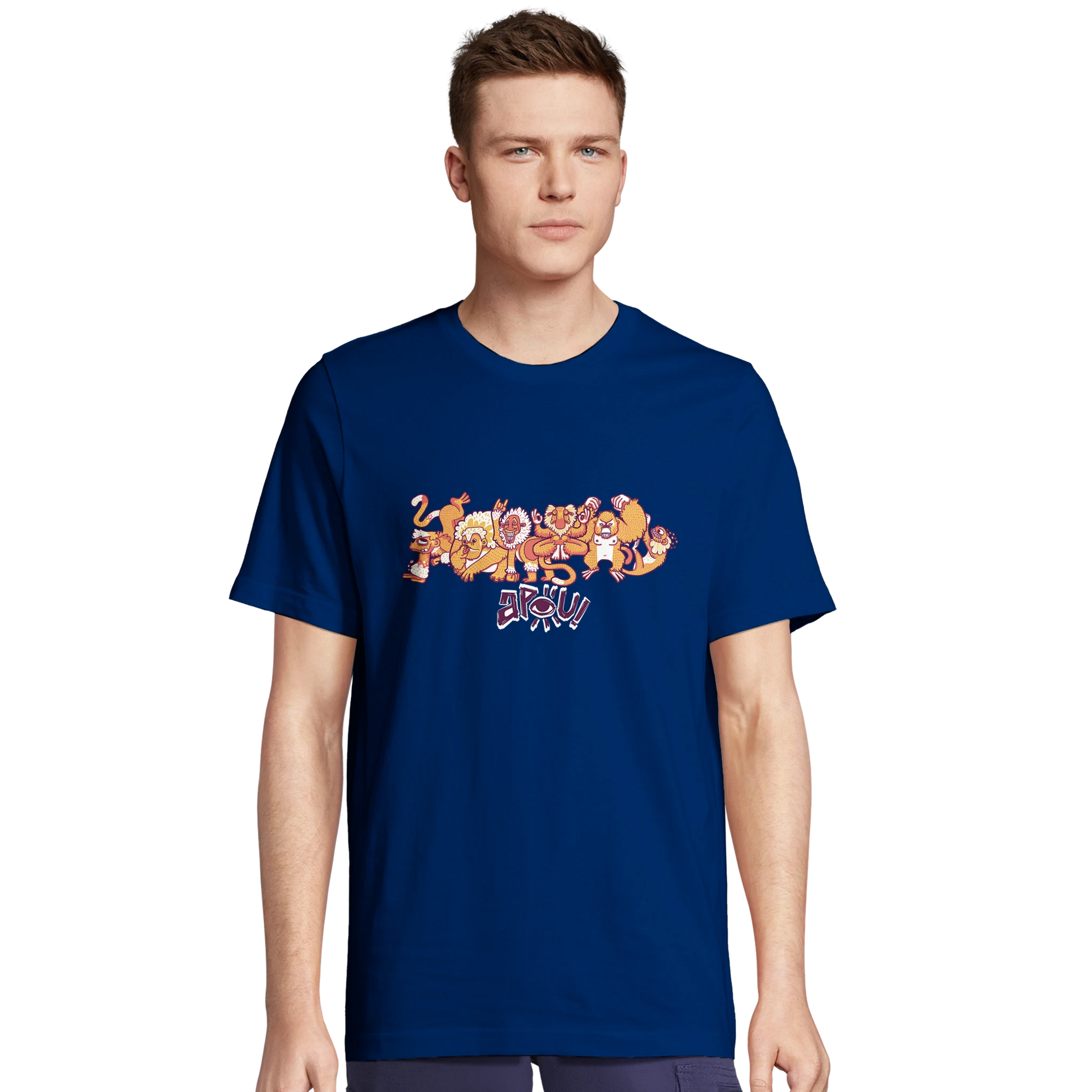 T-shirt au design d'APOU SHINY – Famille des Singes en Clan - un jeu de cartes familial plein de malice et de stratégie - Editeur : NO ONE GAMES