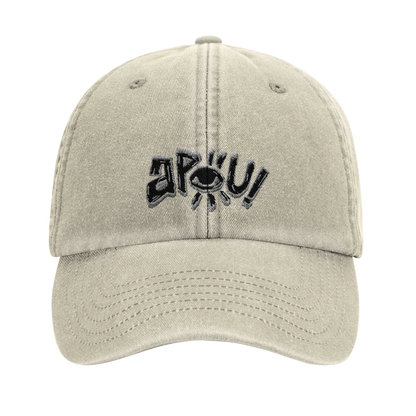 Casquette au design d'APOU SHINY – Logo APOU - un jeu de cartes familial plein de malice et de stratégie - Editeur : NO ONE GAMES